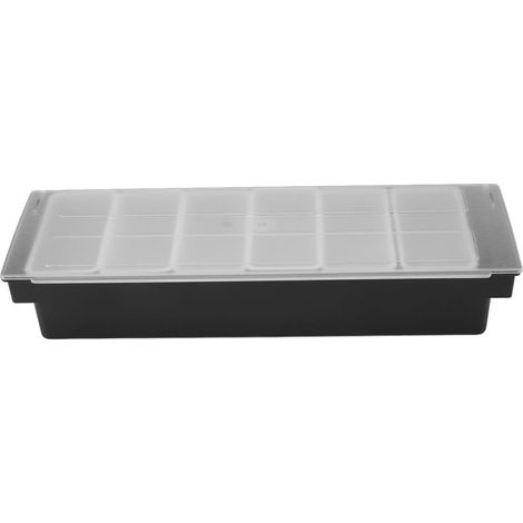 6 Panier Condiments Plastique Couvercle Transparent Design Détachable Stockage Fruits Légumes Cuisine Bar (1/4)