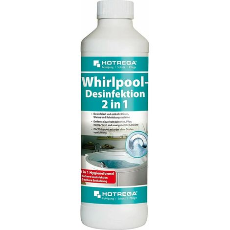 Desinfectante jacuzzi 500 ml, desinfección 2 en 1, limpiador para bañera hidromasaje (1/5)
