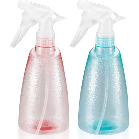 Sollbry 2er-Pack 500-ml-Sprühflaschen – Kunststoff – Sprühflasche – Für die Reinigung von Haus, Garten, Friseursalon, Pflanzen und Blumen – Rosa/Grün (1/5)