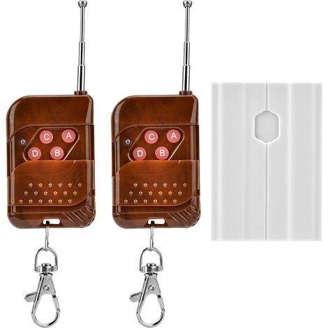 Récepteur sans fil 12V 4 canaux à code apprenant (1 module + 2 télécommandes) (1/5)