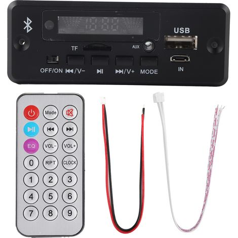 Écran couleur DX AUX Bluetooth 5.0 Carte décodeur FLAC MP3 sans perte avec appel, noir (1/5)
