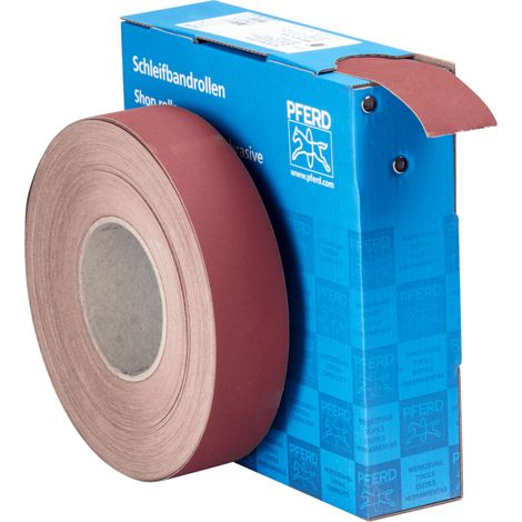 PFERD TOOLS Korund Schleifbandrolle Gewebe SBR Breite 40mmxLänge 50m A400 für universelle Anwendung