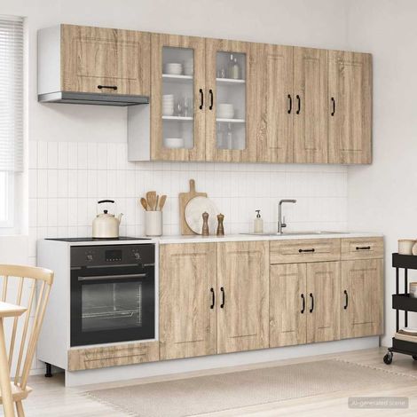 vidaXL Unité de cuisine KALMAR 8 pcs Chêne Sonoma Bois d'ingénierie (1/5)