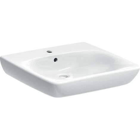 Lavabo Renova Comfort 60x55cm trou de robinetterie avec trop plein Blanc - GEBERIT 501.988.00.1 (1/2)