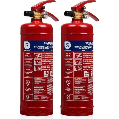 Extincteur Poudre - 2 kg - pour Feux ABC - Adapté pour véhicules