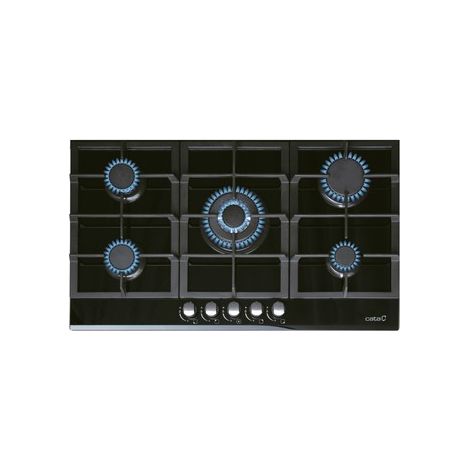 Placa a Gas Natural Superficie Cristal 87,4cm 5 Zonas CATA LCI-90