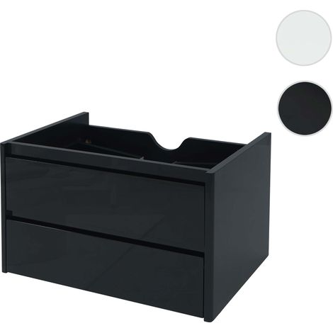 Meuble sous lavabo HWC-B19, armoire sous lavabo salle de bain, haute brillance Soft-Close 50x80cm noir (1/5)