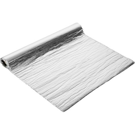 Rouleau de réparation de toiture en asphalte, feutre auto-adhésif, 100 x 500 cm, feuille d'aluminium bitume imperméable, isolation thermique, argenté (1/5)