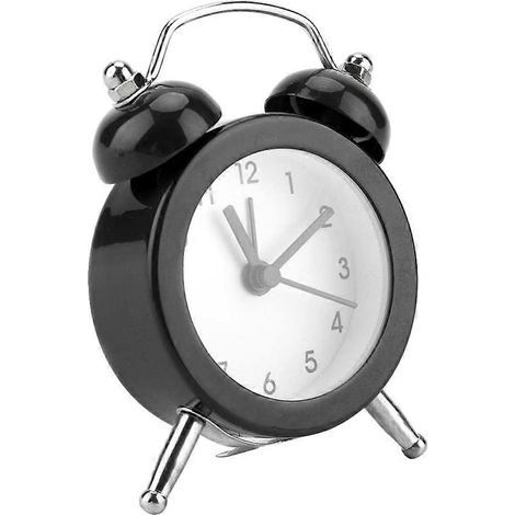 Réveil rétro à double cloche en métal, alarme sonore puissante et silencieuse avec veilleuse, horloge antique classique, chiffres arabes rouges, silencieux pour dormir. (1/5)