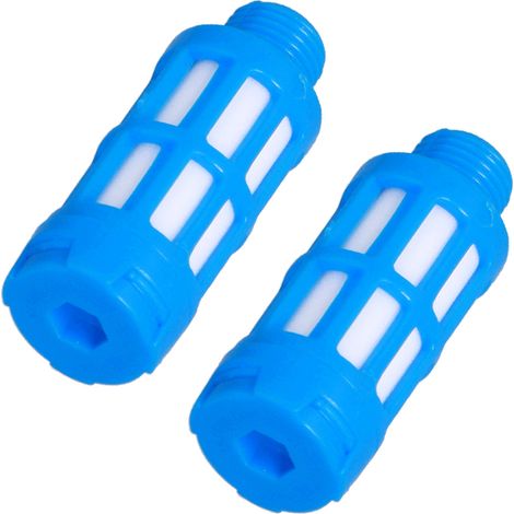 Pneumatischer Kunststoff-Schalldämpfer, Luftleitungs-Durchflussregler, Abgasschalldämpfer, Kompressoranschluss, Blau, 50 Stück, PSU‑01 (1/5)