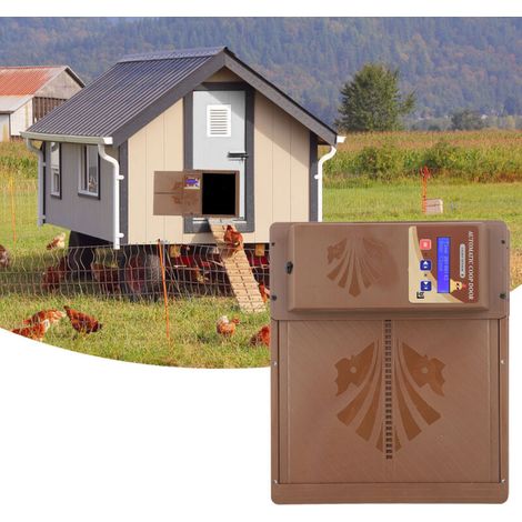 Porte automatique pour poulailler alimentée par énergie solaire, Ouverture horizontale USB 3 en 1 avec minuterie, capteur de lumière, télécommande (1/5)