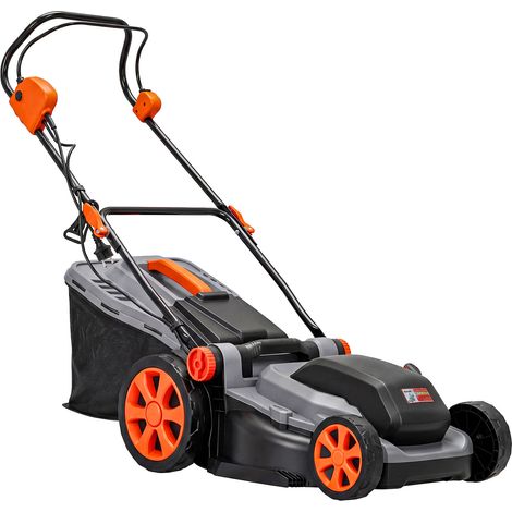 Tagliaerba Elettrico 1800W con Sacco da 50L Manico Regolabile 6 Altezza di Taglio Grigio Chiaro (1/5)