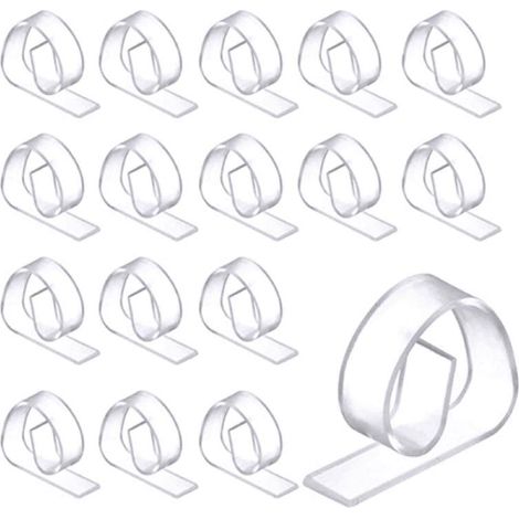24 Pinces de Nappe en Plastique Transparent, Fixations pour Nappe, Clips de Table pour Fêtes et Pique-Nique (1/5)