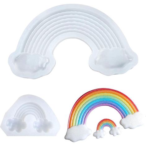 Silikonform für Regenbogenwolken-Anhänger (2 Stück), Epoxidharzform, Schmuckherstellungswerkzeug