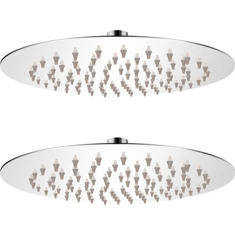 Rain Shower Head 2 pcs Stainless Steel Ø 20 cm vidaXL