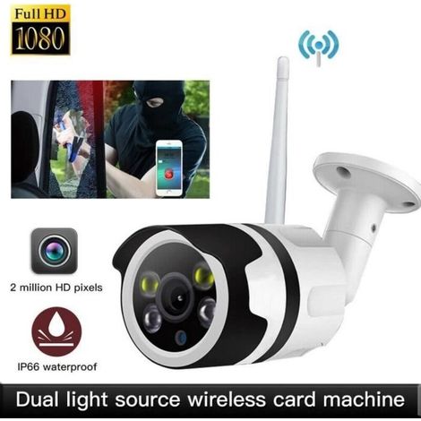 Caméra IP de Surveillance Extérieure 1080P FHD WiFi IP66 Etanche à la poussière, Caméra IP avec Vision Nocture (1/4)