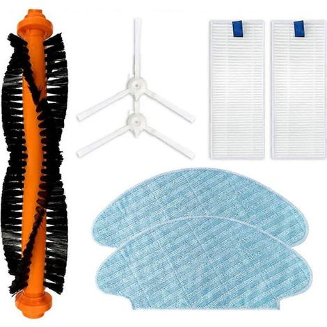 Accessoire de rechange pour aspirateur robot Tefal X-Plorer 45 / RG8275WH : brosse latérale à rouleau, filtre HEPA, chiffon de nettoyage (1/5)