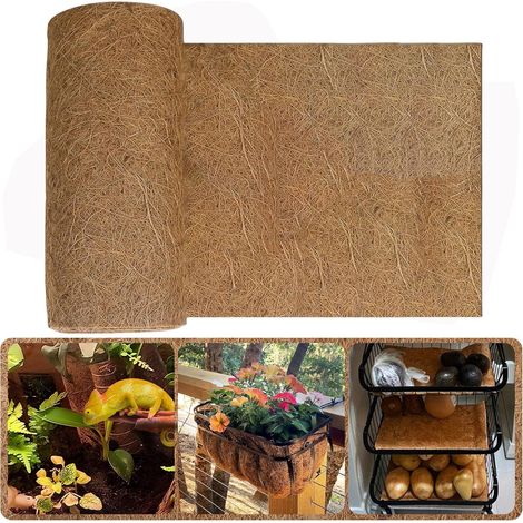 Roll of Natural Coconut Liner 100% Ecological – 40 x 100 cm Thick Coconut Fibre Mat for Planters, Window Boxes and Baskets – Plant Coating for Plants and Animal Comfort Zone (1/5)