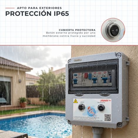 Cuadro eléctrico piscina Swimhome 50W 2CV con reloj y contactor (1/5)