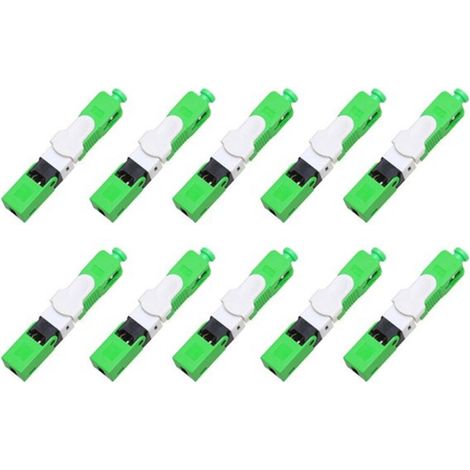 10 connecteurs fibre optique FTTH ESC250D SC (connecteur optique SM simple face), pour raccordement de réseau fibre optique (1/5)