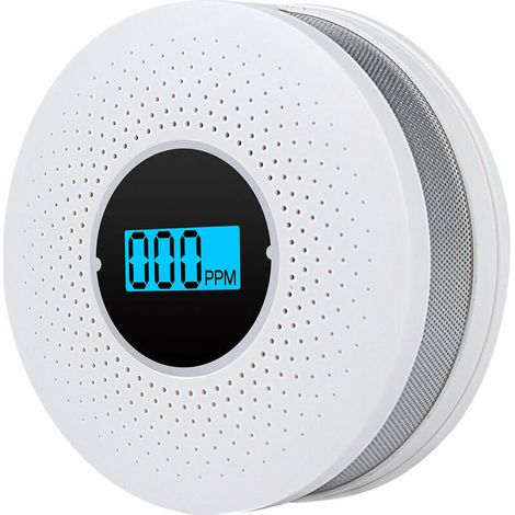 Rilevatore combinato di fumo e monossido di carbonio con display acustico, allarme lampeggiante e allarme LED. Rilevatore intelligente di fumo e CO per casa, ufficio, magazzino, fabbrica. Rilevatore D
