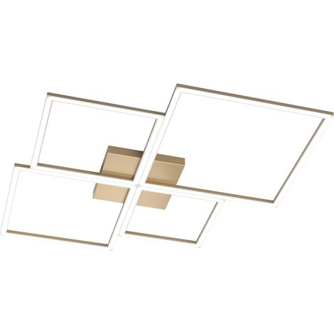 Plafoniera Moderna Quadrata Four Squares Alluminio Oro Led 120W (1/3)