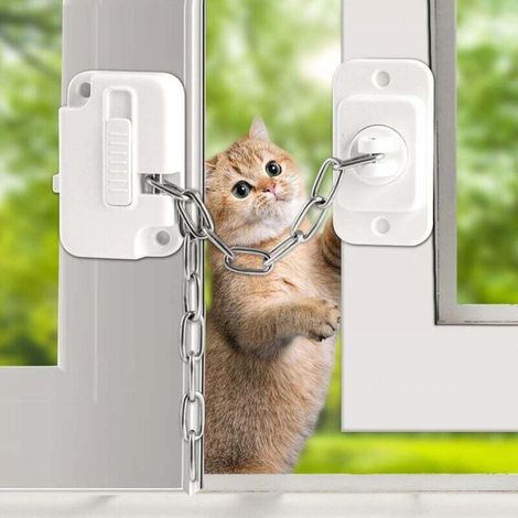 Lot de 2 Entrebâilleurs Fenêtre UPVC Réglables, Verrous Sécurité Enfants/Animaux, Auto-Adhésifs, Sans Percage (1/5)