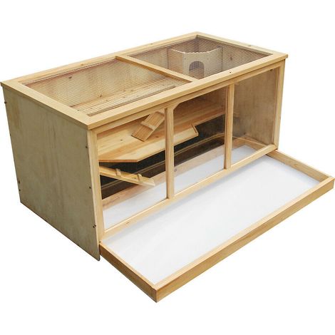 Jaula grande para hámsteres pequeños roedores ratones ratas granero 115 cm refugio de madera 160002558 (1/5)