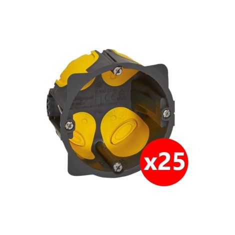 Legrand - u00c9cobatibox - LOT de 25 Bou00eetes d'encastrement 1 poste - BBC - Profondeur 50mm - D.67mm - Ru00e9f : 080031Lx25 (1/4)