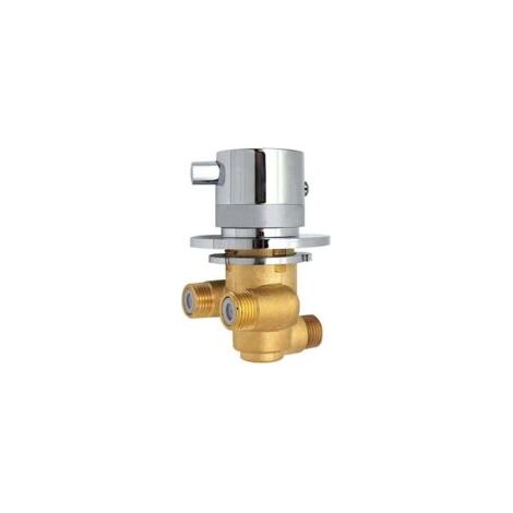 Colonna doccia termostatica ZVD, miscelatore doccia in ottone, uscita monodirezionale, miscelazione acqua calda e fredda, montaggio a parete - RAPANDA - Crezuo (1/4)