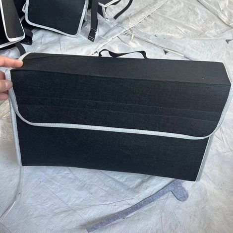 Organisateur de coffre pliable de luxe – Sac de voiture – Antidérapant – Noir – 50 x 15 x 24 cm (1/5)