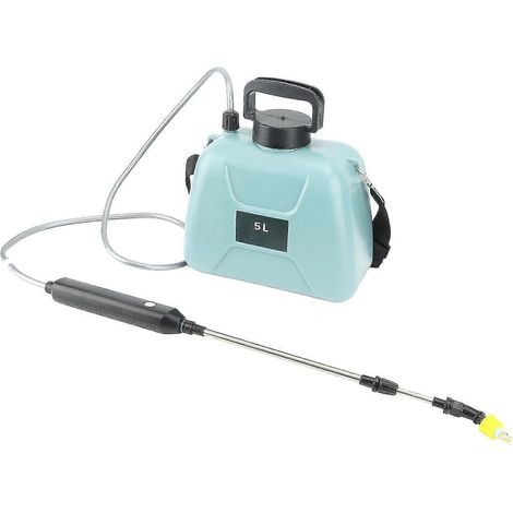 Pulvérisateur électrique pour pelouse avec poignée de chargement USB, alimenté par une batterie de 2400 mAh, bleu. (1/5)