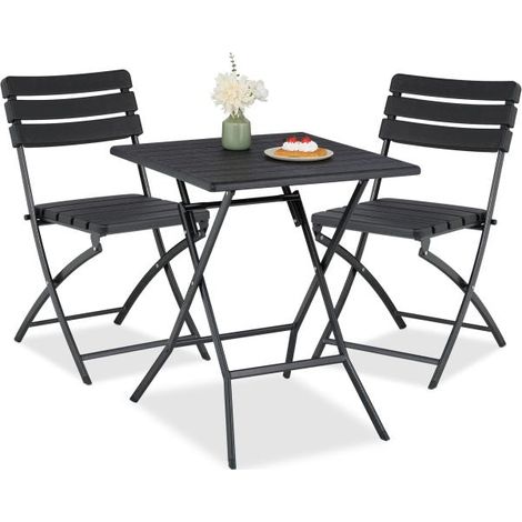 Set di mobili da balcone in 3 pezzi con effetto legno (1/5)