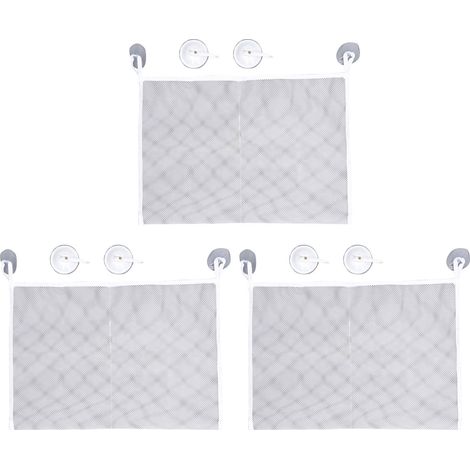Sac de rangement pour jouets de bain en polyester, ventouse puissante, support suspendu avec crochets pour bébé (1/5)