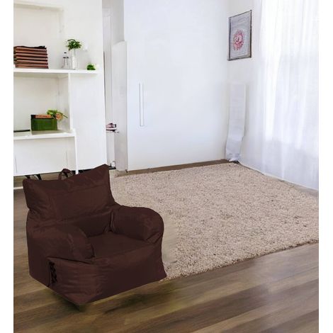 Dmora Fauteuil rembourré avec accoudoirs, couleur marron, Dimensions 80 x 80 x 80 cm, avec emballage renforcé