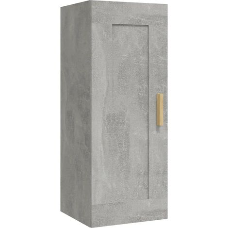 Armadio da parete moderno ampio spazio di archiviazione 35 x 34 x 90 cm in legno ingegnerizzato grigio cemento 020048037