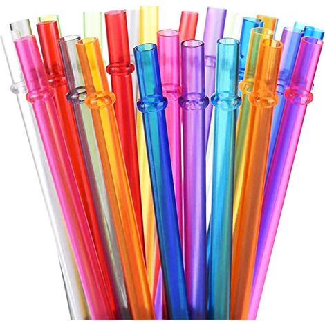 Pajita Reutilizable - Plástico Duro - 20 cm - Diámetro 0,5 cm - 30 Unidades - Para Fiesta Viaje Acampada (1/5)