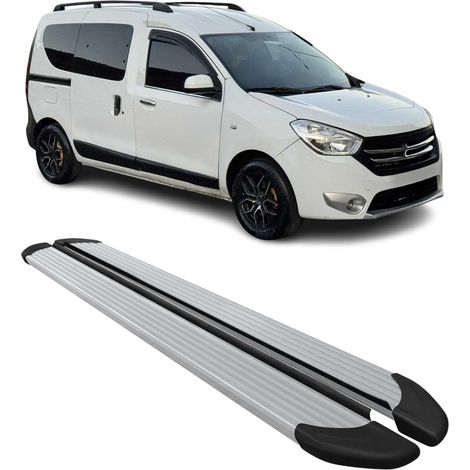 Marchepieds Latéraux pour Dacia Dokker 2012 à 2021, Marchepied latéral de Voiture en Aluminium, 2 Pcs, Argent (1/5)