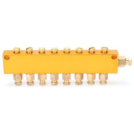 Distributeur d'huile en acier inoxydable, tube réglable, séparateur à piston, type B, 1 entrée, 8 sorties (1/5)
