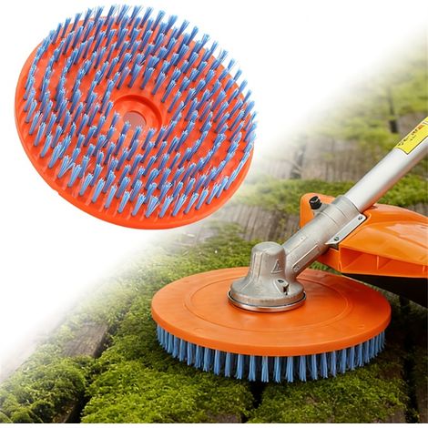 Tête de brosse ronde pour le nettoyage des sols,tête de rechange pour tondeuse à gazon-Brosse de nettoyage en nylon,accessoire d'entretien des sols de jardin,convient aux sols en ardoise, accessoire p