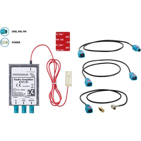 Separateur antenne AM FM DAB+ Fakra-m-Fakra-f- SMA-m- SMB-f-