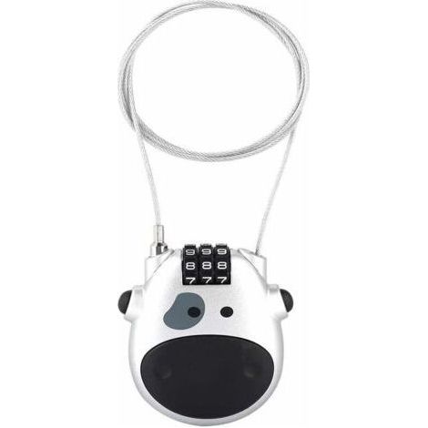 Serrure à combinaison de vélo,Câble Antivol Compact,Antivol Avec Code à 3 Chiffres,Antivol Câble Rétractable,Antivol Scooter, Antivol à Combinaison Vélo,Antivol Code Universel Argent (1/5)