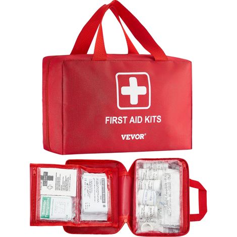 VEVOR First Aid Kit, 500 Pieces, 600D Nylon Large Survival First Aid Bag, Emergency Medical Supplies, for Home, Car, Office, Travel, Camping, Truck, Hiking, Sports, Vehicle and Outdoor Emergencies (1/5)
