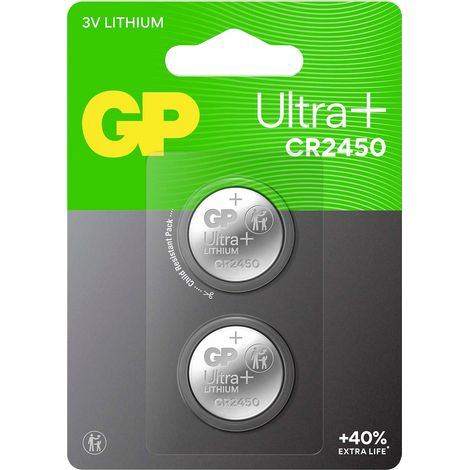 GP Knopfzelle CR2450 3 V 2 St. 540 mAh Li-MnO2 GP Ultra Plus Batterie Lithium Lithium Knopfzelle CR2 (1/5)