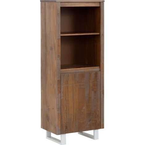 Lagos-Bibliothèque avec 1 porte et 2 compartiments en Brun Pin