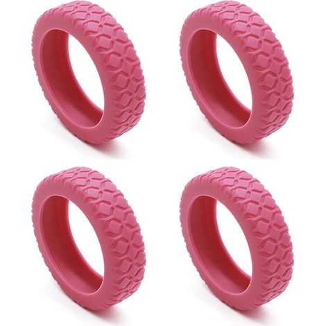 Ensemble de 8 protections de roues de valise en silicone, couleur rose, réduction du bruit, protection contre l'usure et les chocs pendant les voyages.-AquaForge (1/5)