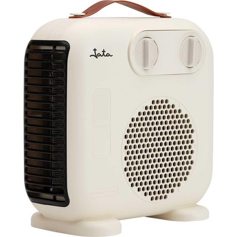 Chauffage basse consommation. Thermoventilateur de salle de bain 2 000 W. 2 puissances. Ventilateur. 2 positions : horizontal et vertical. Anti-retournement. Poignée de transport (1/5)