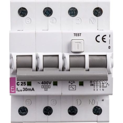 Differenzialschutzschalter 4P 25A C 0,03A Typ AC KZS-4M 002174026