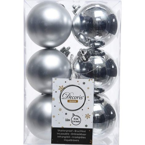 Lot de 12 boules EDM - esprit de Noël - Argenté - 71870 (1/2)