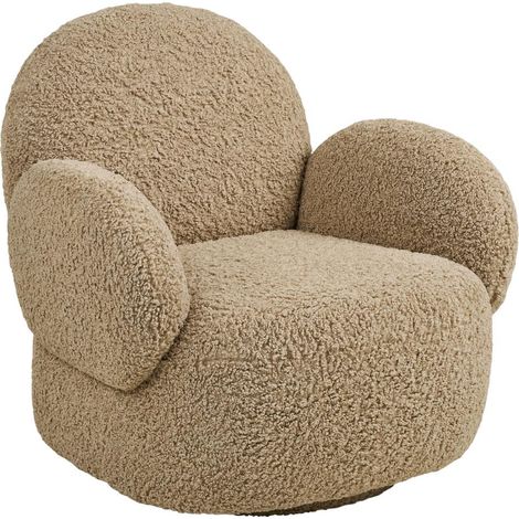 Lina fauteuil avec fonction de rotation brun clair. (1/5)